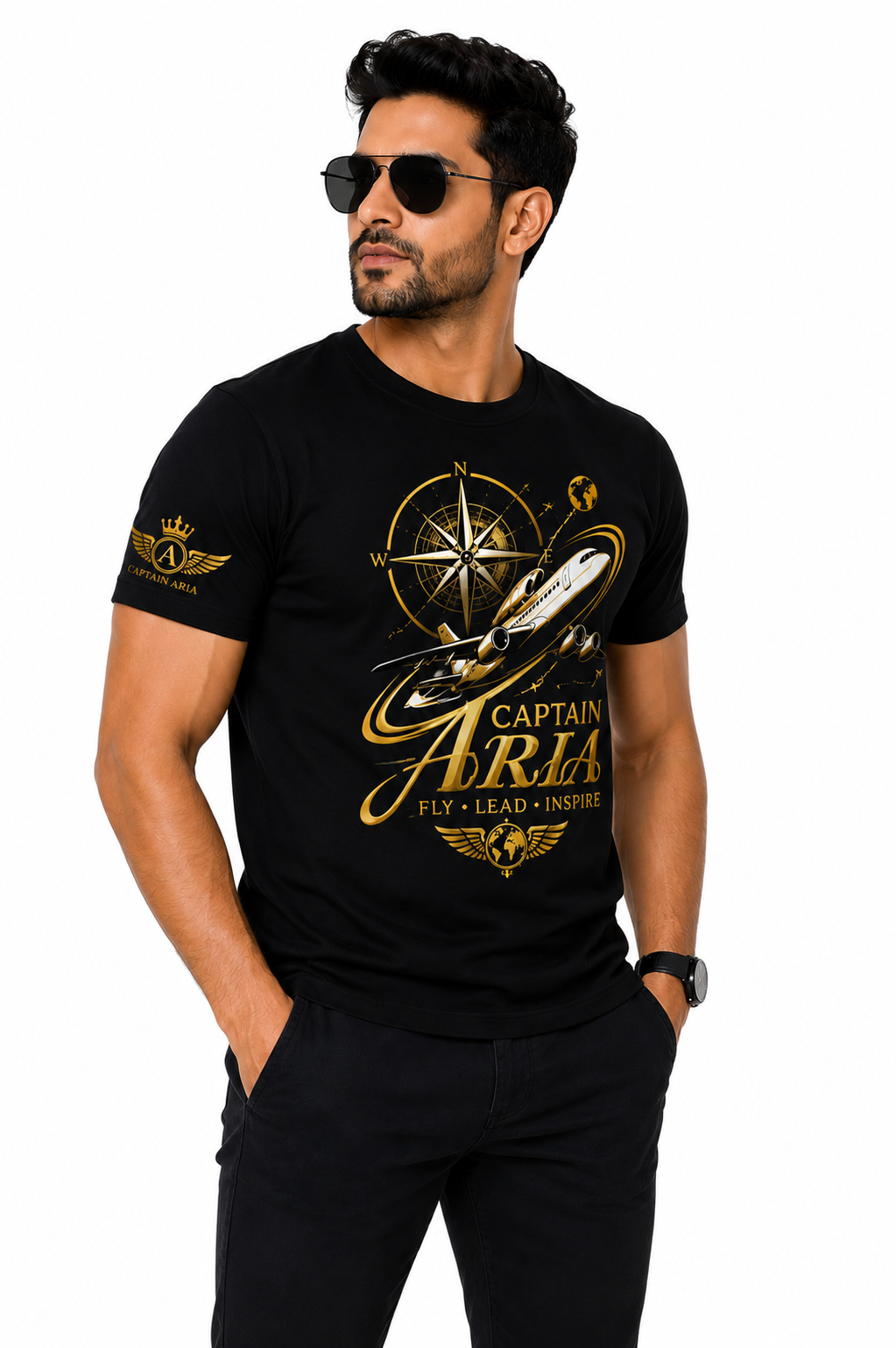 Captain Aria Flight Path T-Shirt – Fly • Lead • Inspire | Unisex Tee