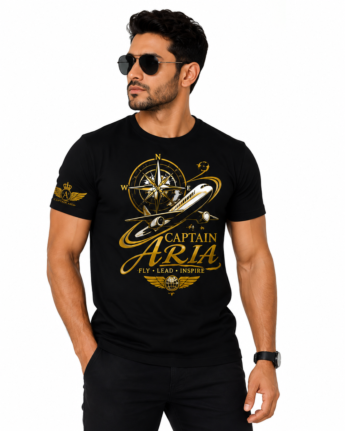 Captain Aria Flight Path T-Shirt – Fly • Lead • Inspire | Unisex Tee