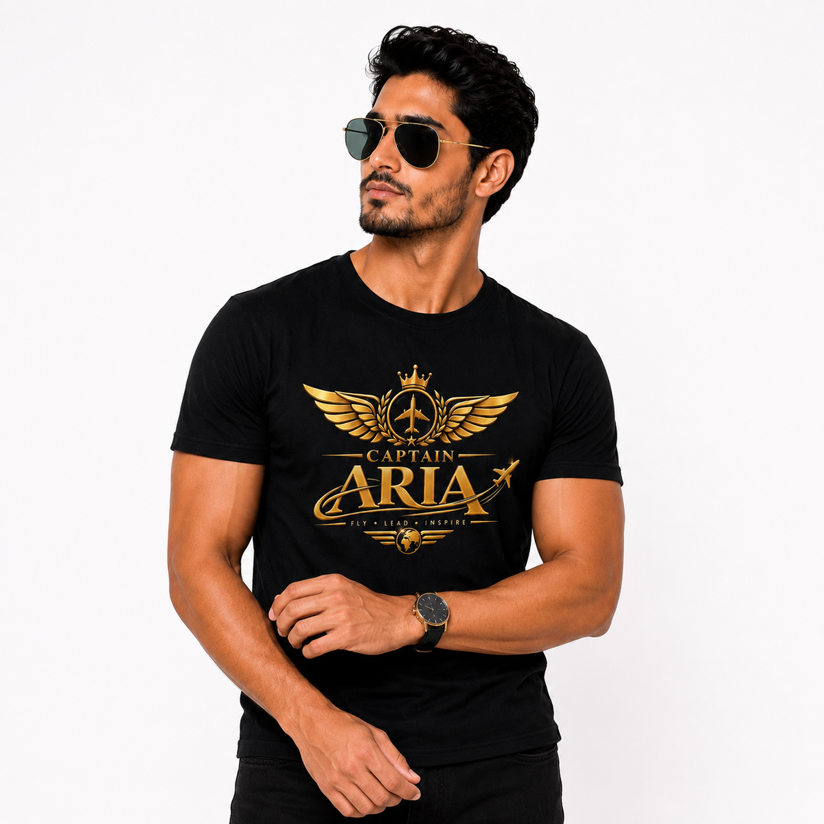 Captain Aria Aviation T-Shirt – Fly • Lead • Inspire | Unisex Classic Tee
