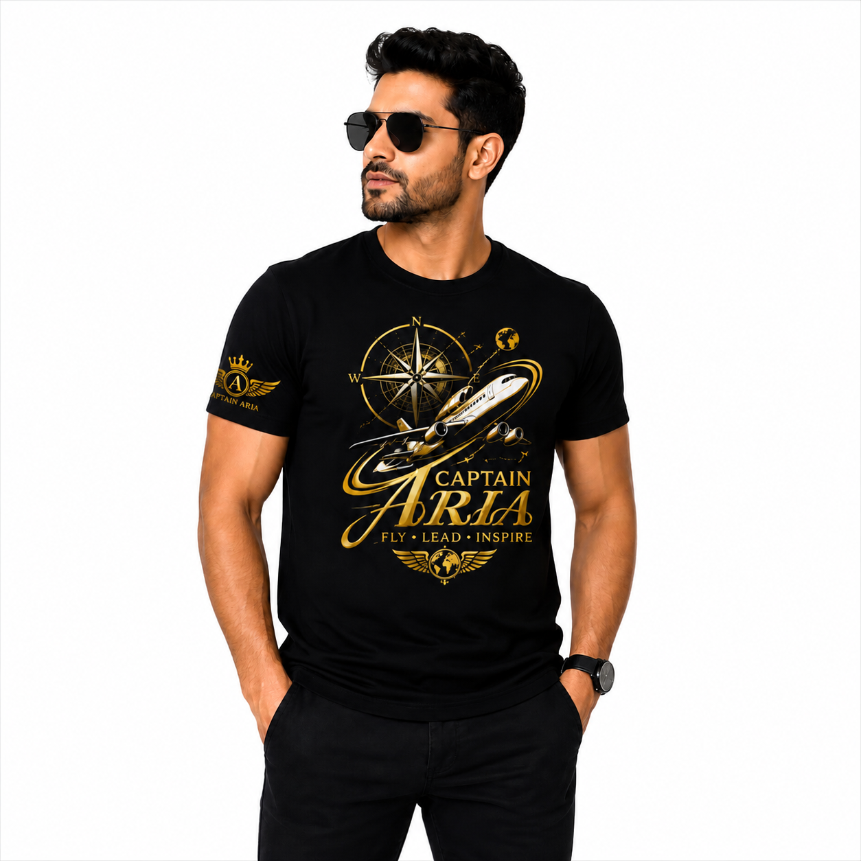 Captain Aria Flight Path T-Shirt – Fly • Lead • Inspire | Unisex Tee