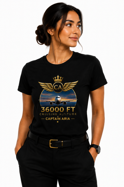 Captain Aria – Cruising at 36,000 FT Premium Unisex T-Shirt